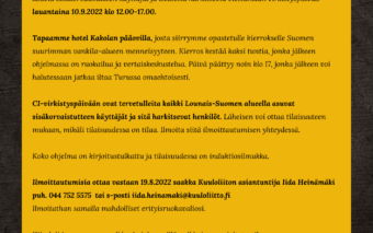 Tapahtuman mainos.