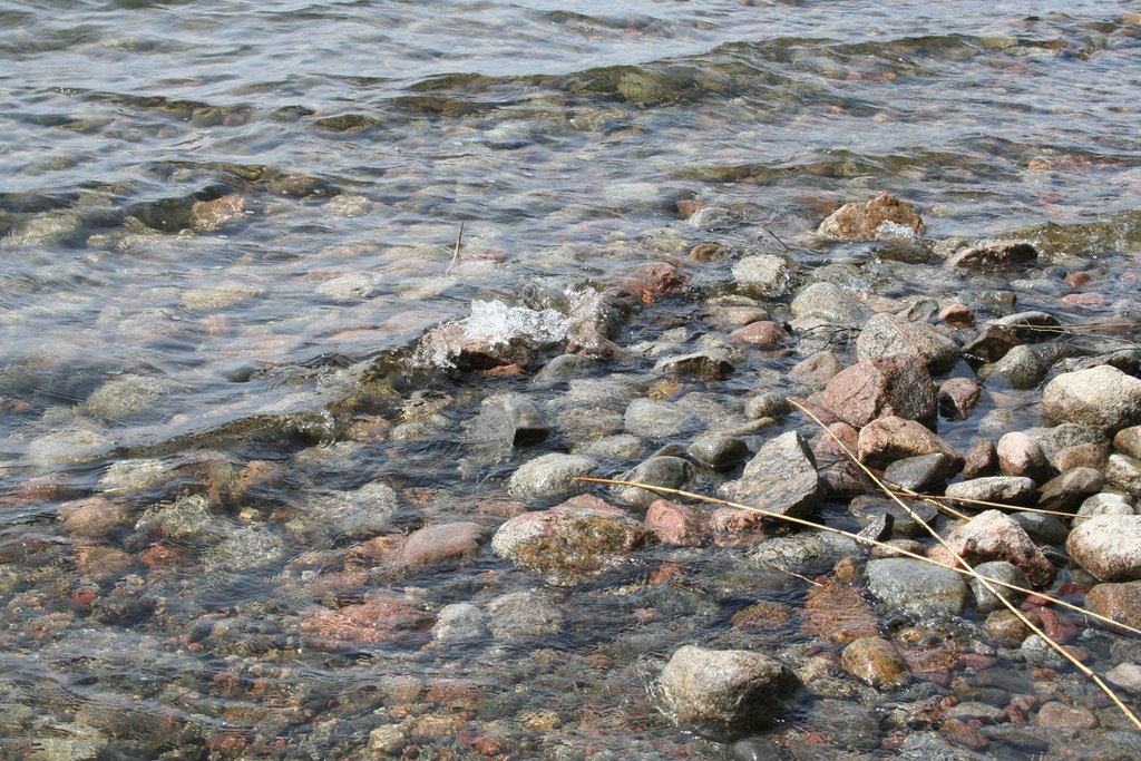 Kivikkoinen merenranta.