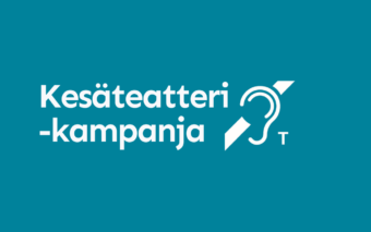 T-merkki ja teksti: Kesäteatterikampanja.