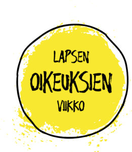 Lapsen oikeuksien viikon keltainen logo.