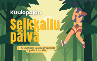 Tapahtuman mainos, tekstillä Kuulopajan seikkailupäivä